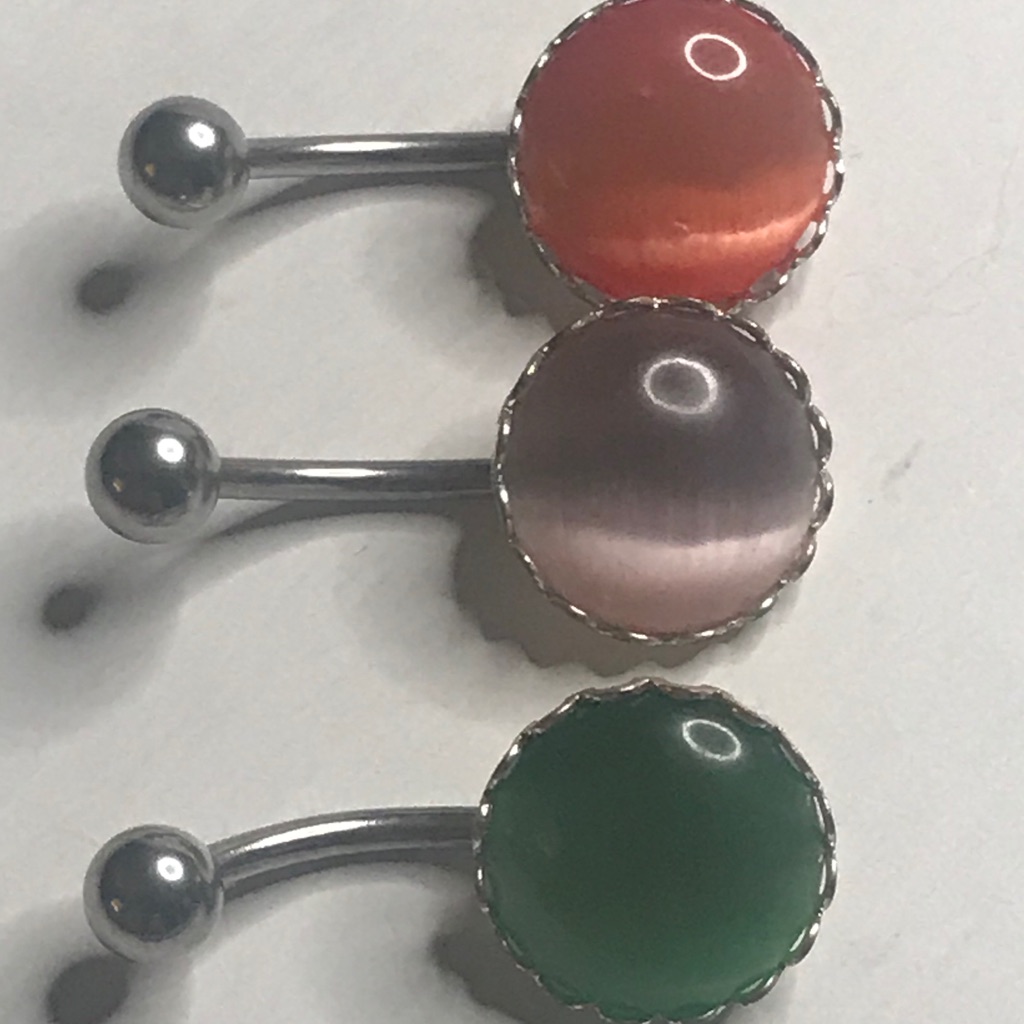 3 Belly Button Rings 316l Surgical Steel
